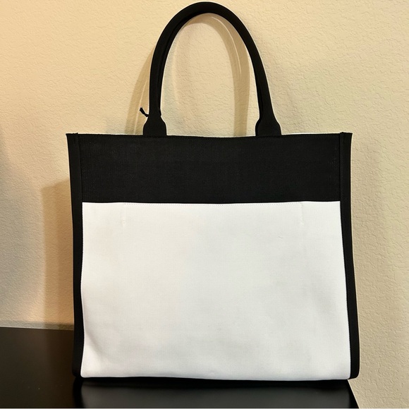 Kate Spade x Target NWT Black and White Colorblock Knit Tote Bag - Picture 6 of 17